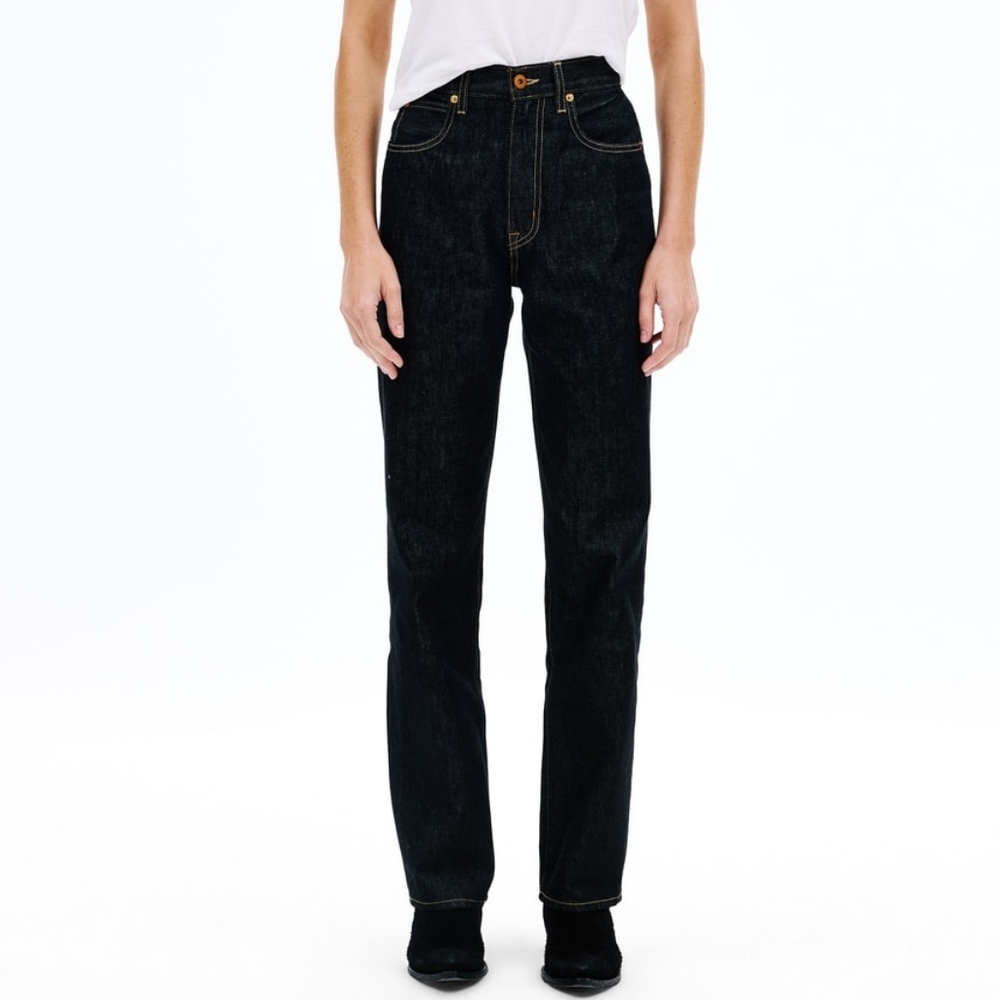NWOT‎ SLVRLAKE London Straight High Rise Dark Jeans Empty Sky 25